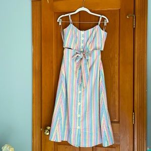 J crew limited collection cut out rainbow dress